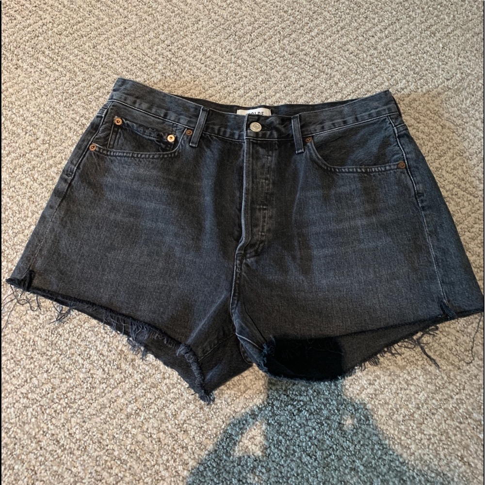 Agolde Parker black jean shorts size 29